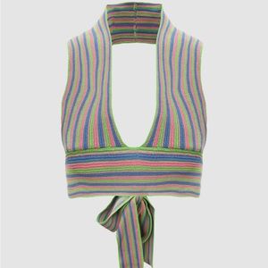 NWT Stripe Halter Top